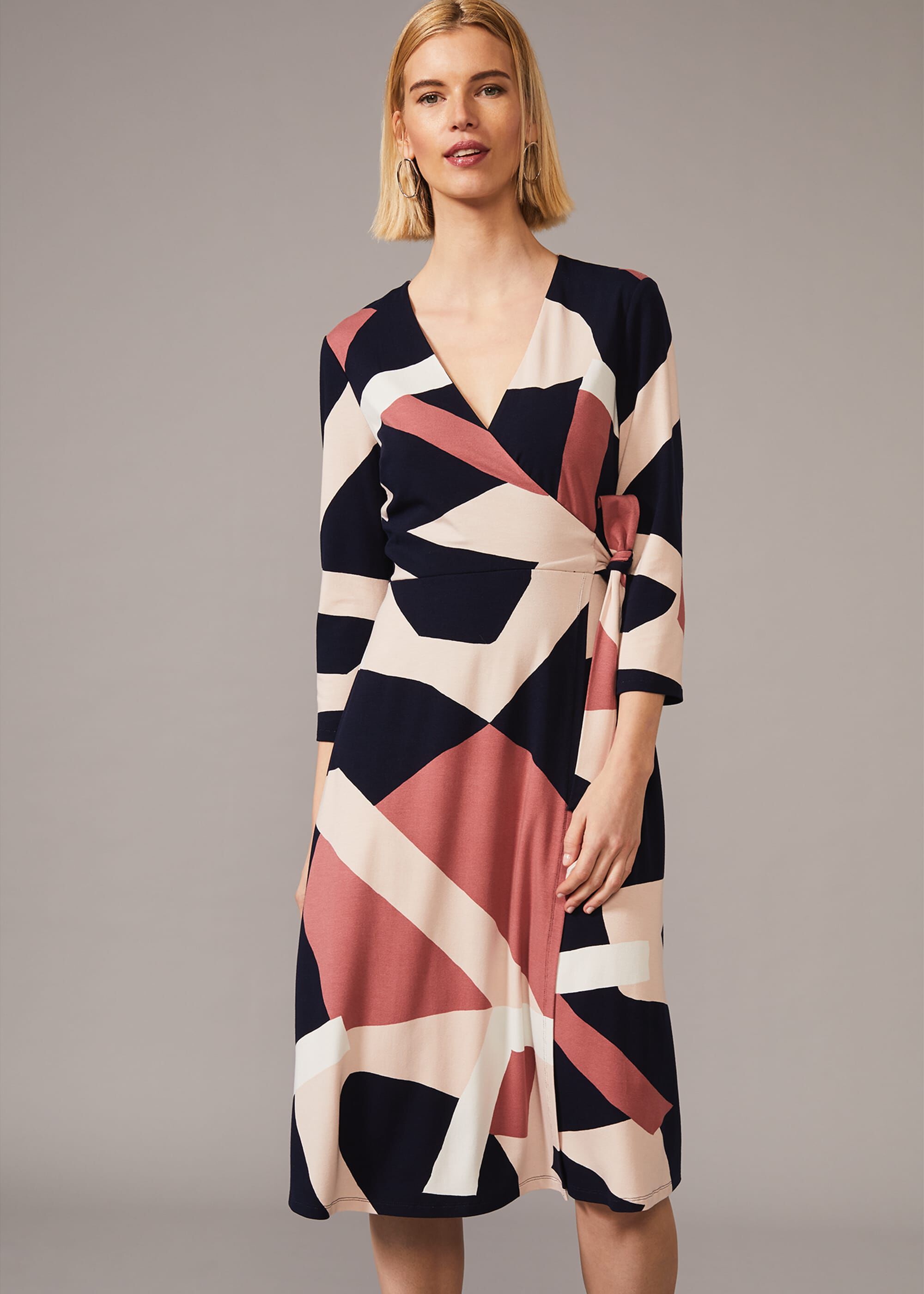 Nelly Abstract Print Wrap Dress | Phase ...